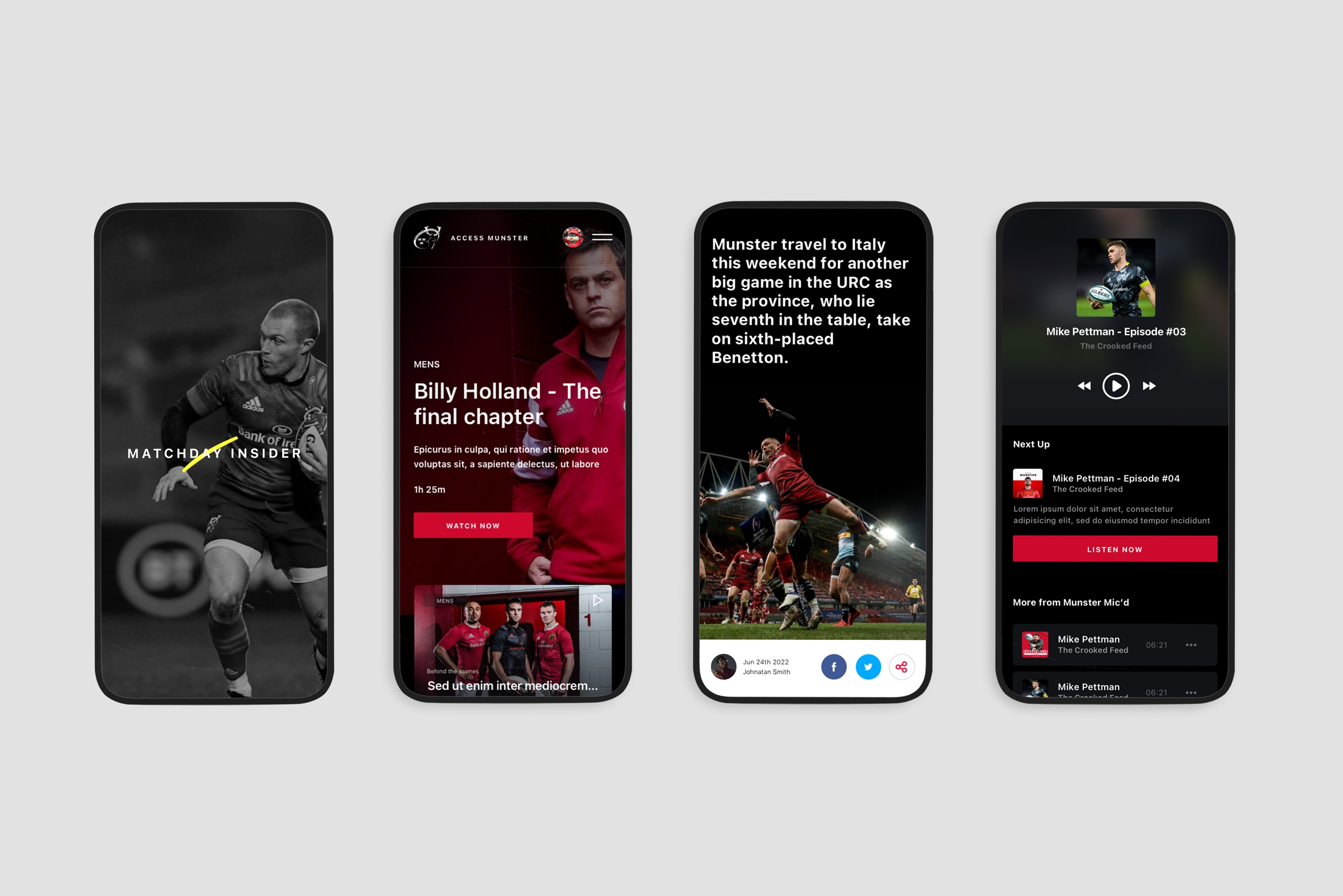 Munster Rugby Web Design UX UI